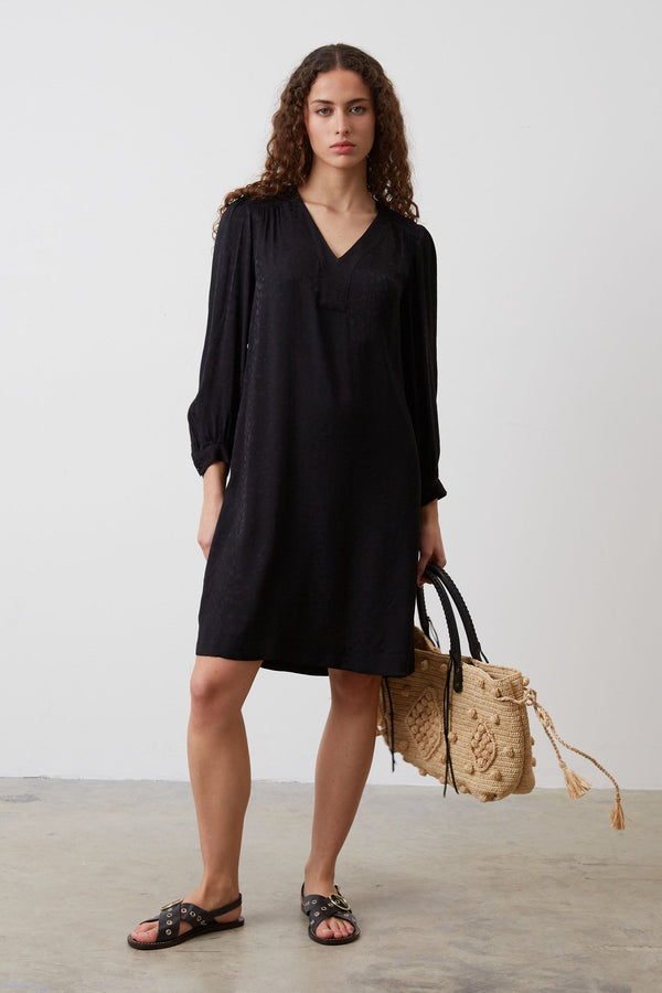 Robe courte et fluide jacquard - JOSEPHA
