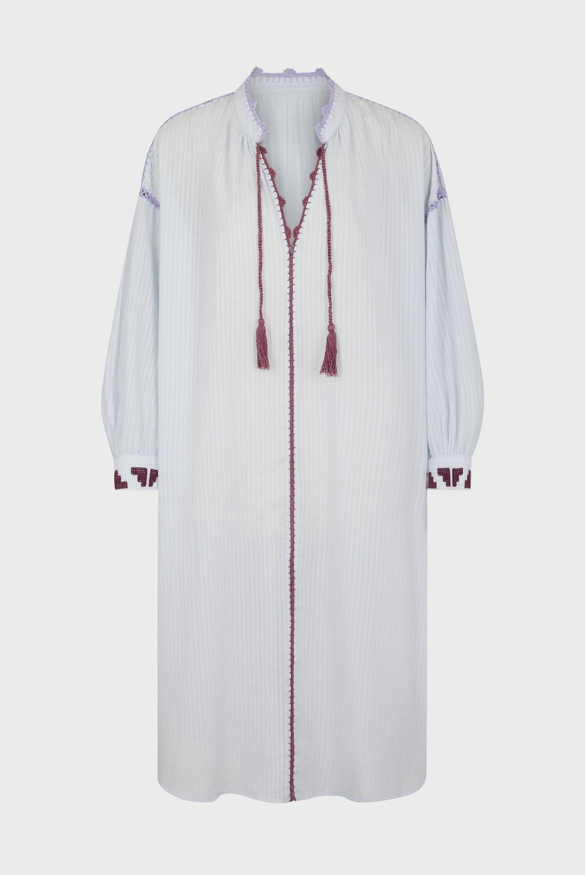 Robe mi-longue coton et macramé - ASHA