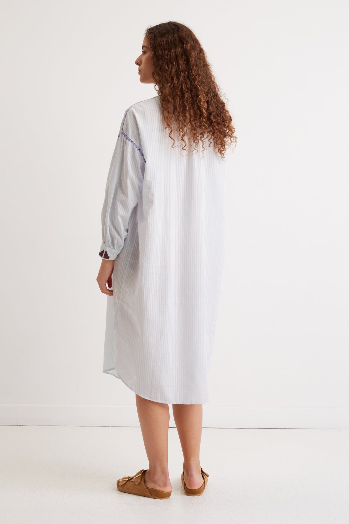 Robe mi-longue coton et macramé - ASHA