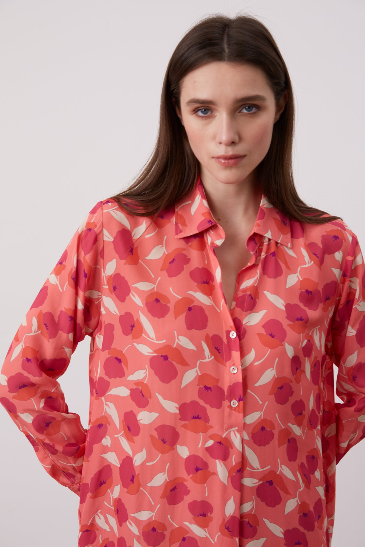 Peony print shirt dress - MILE
