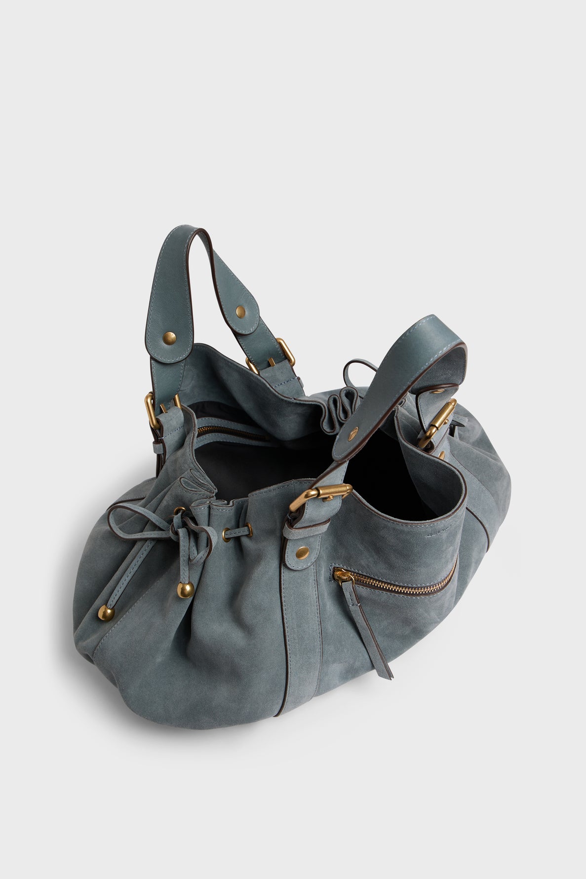 Handbag in suede leather - 24H ZIP