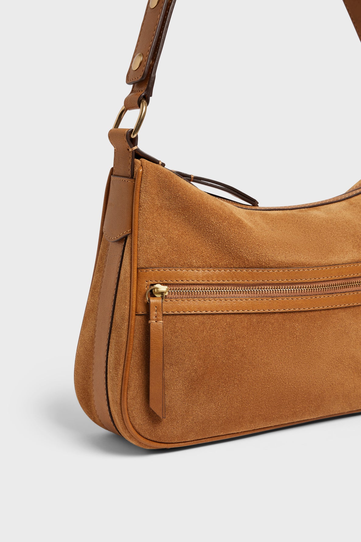 Sac baguette en cuir velours - GABRIELLE