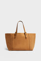Shopping bag in suede leather metallic inside- SIMPLE BAG