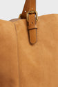 Shopping bag in suede leather metallic inside- SIMPLE BAG