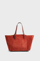 Shopping bag in suede leather metallic inside- SIMPLE BAG
