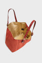 Shopping bag in suede leather metallic inside- SIMPLE BAG