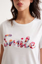 T-Shirt en coton brodé "Smile" - ADAMO