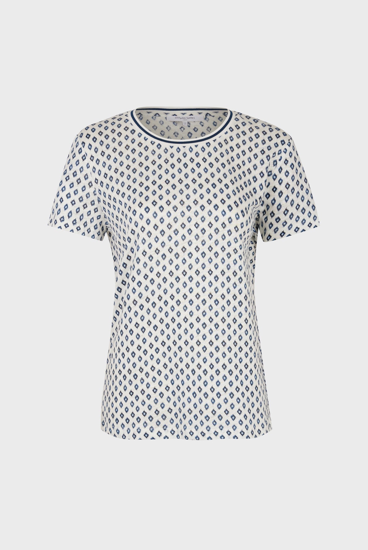 100% linen Ikat print T-shirt - ADELICE