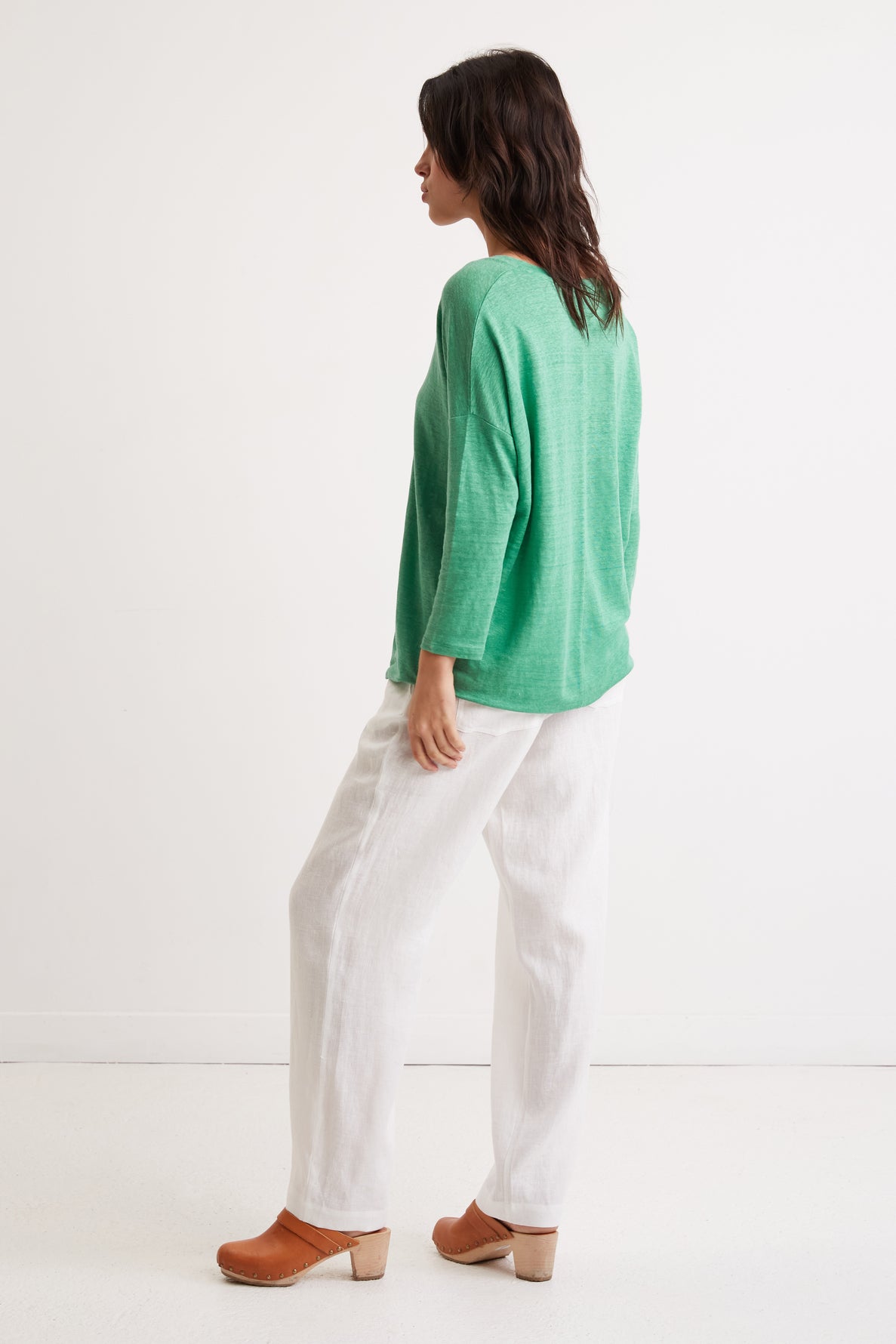 V-neck linen T-shirt - AMAURY
