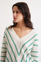 Pull oversize en coton et lin à rayures - LAILY