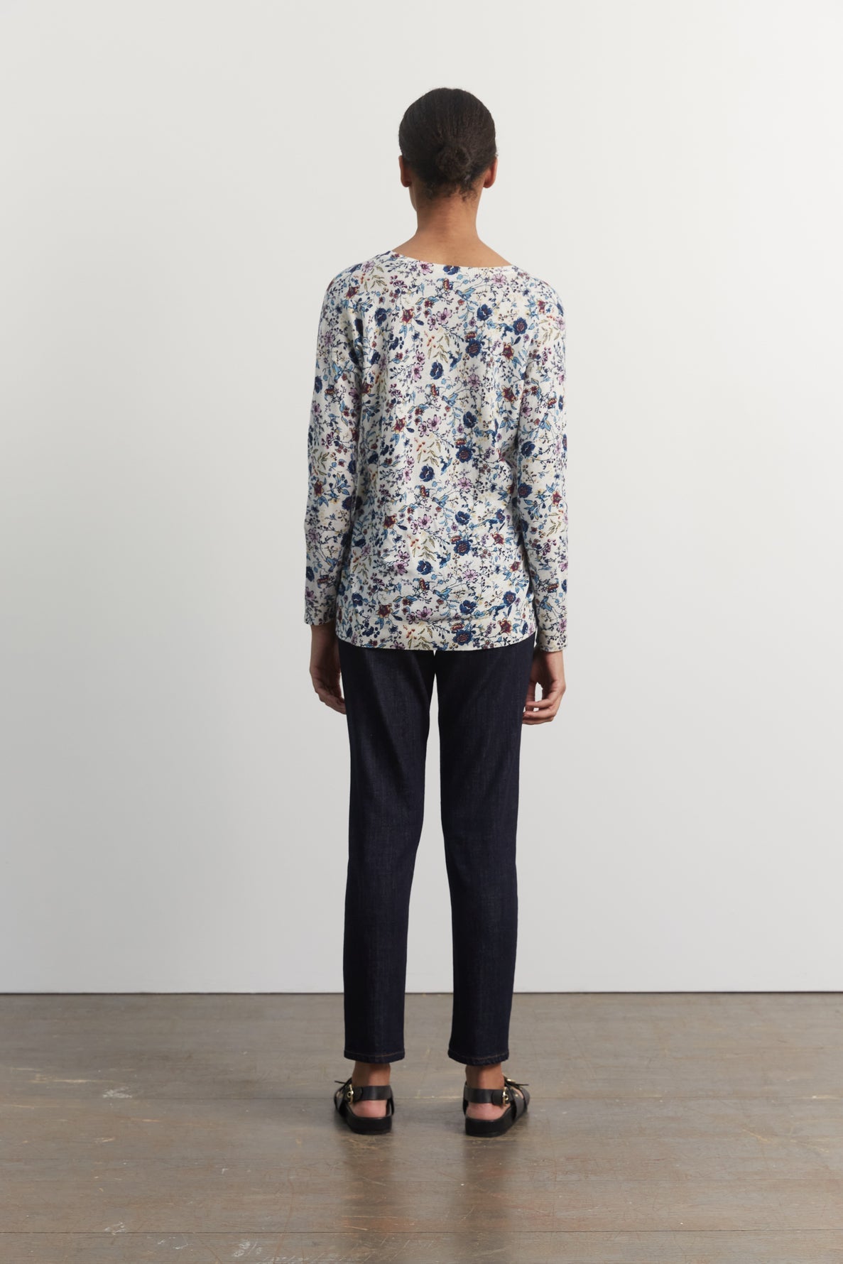 Pull Col V motif floral - LAURYNDA