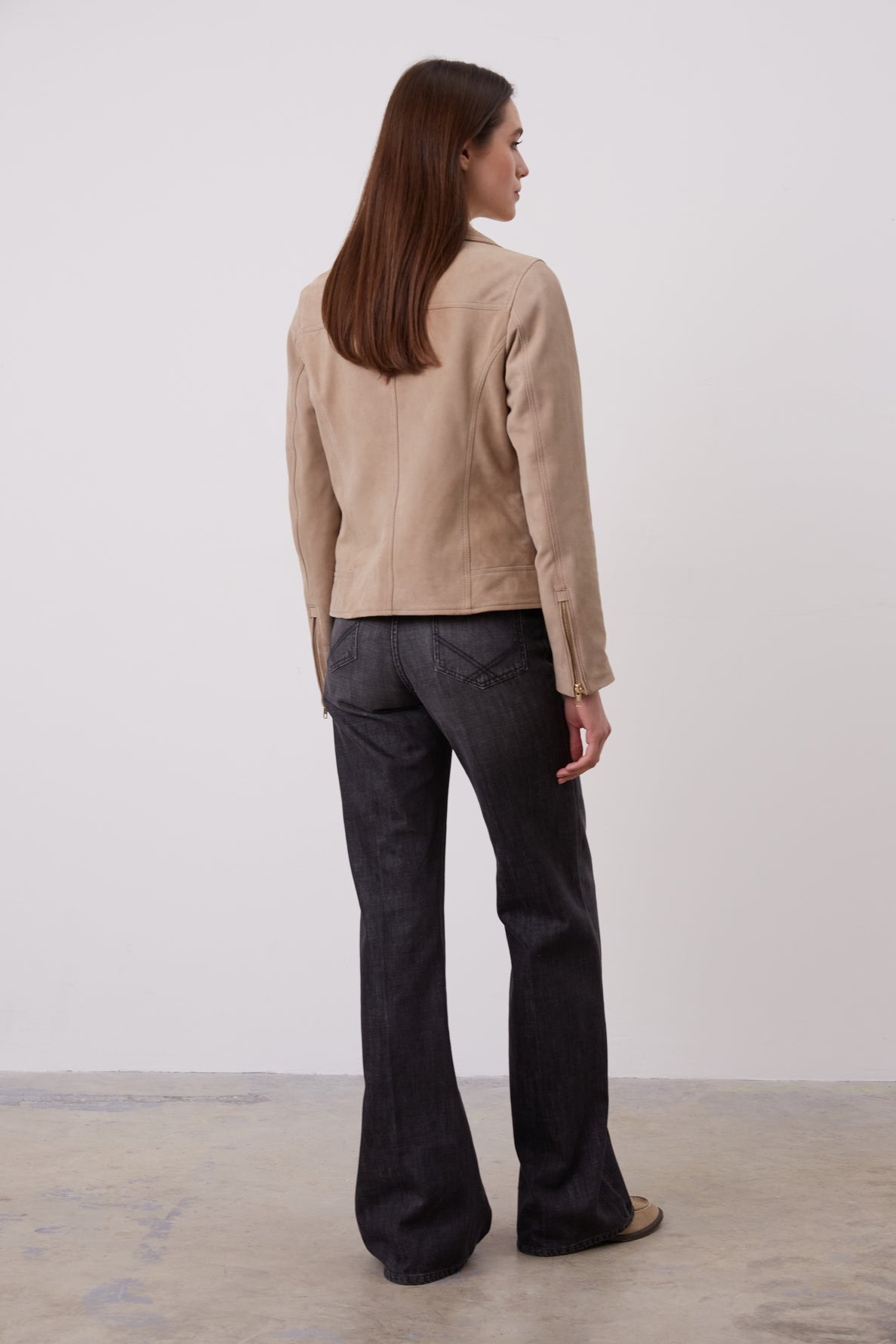 Veste en cuir velours - NADEGE