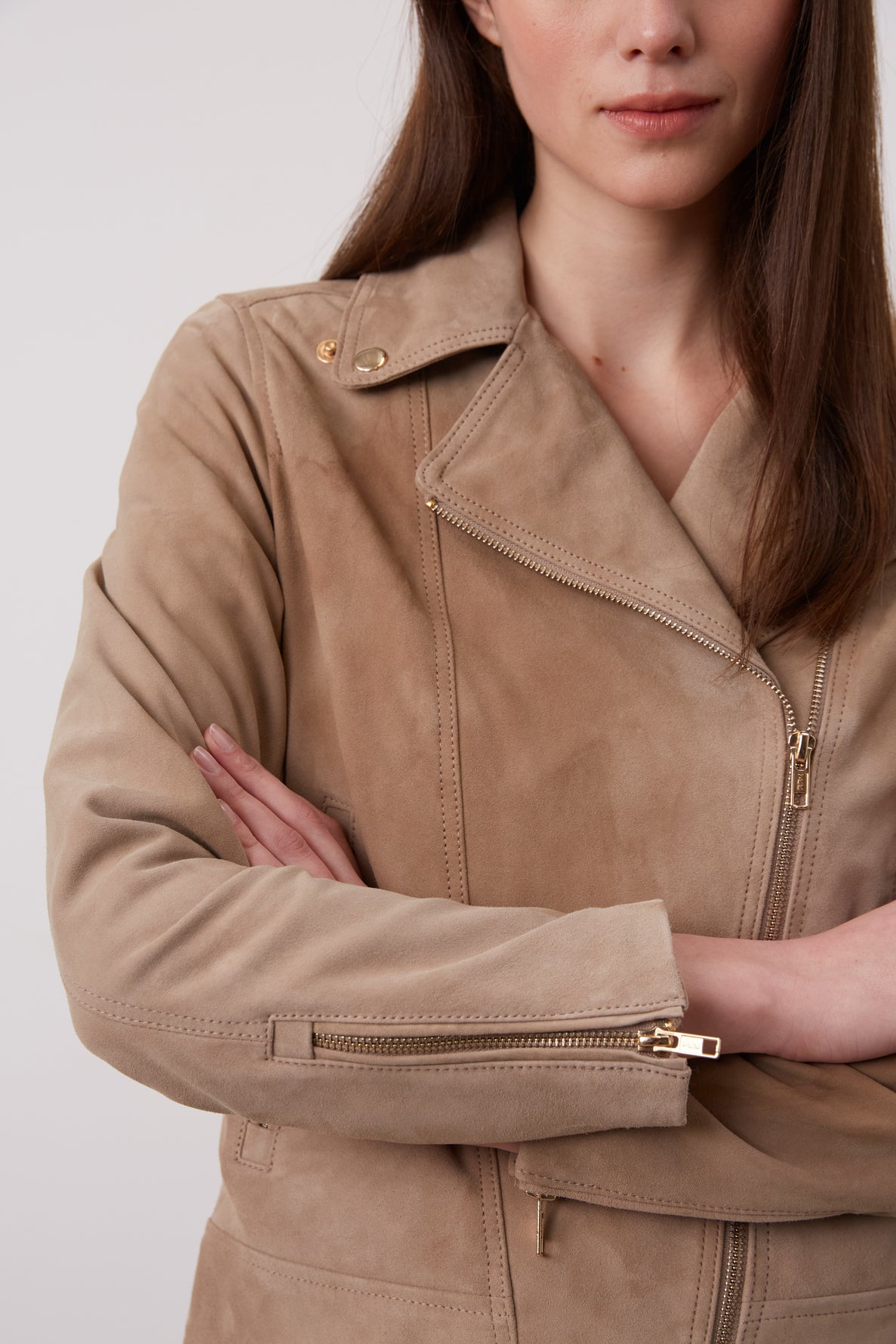 Veste en cuir velours - NADEGE
