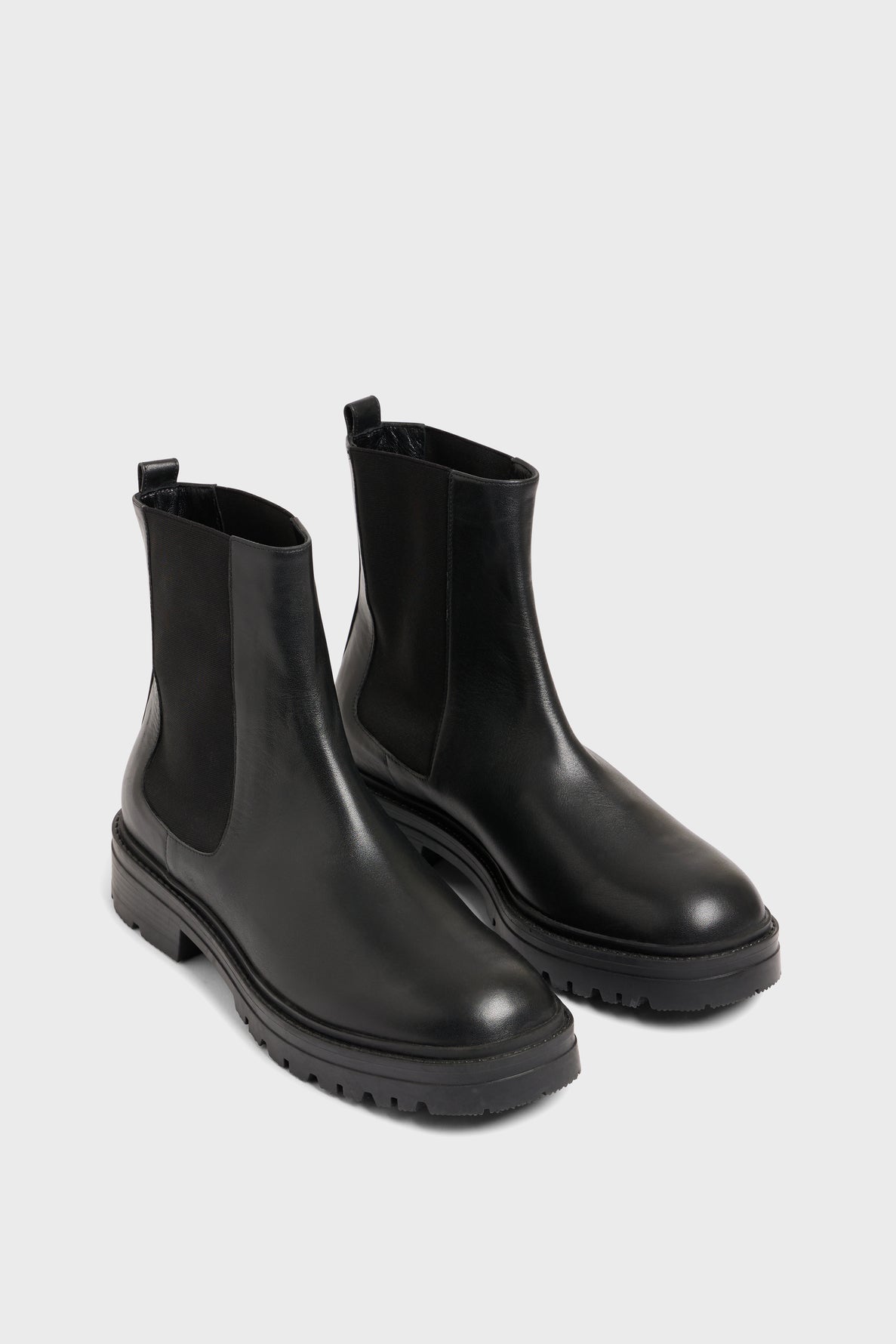 Boots biker en cuir lisse - RYAN