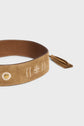 Ceinture à nouer en cuir velours avec broderies - INDIRA
