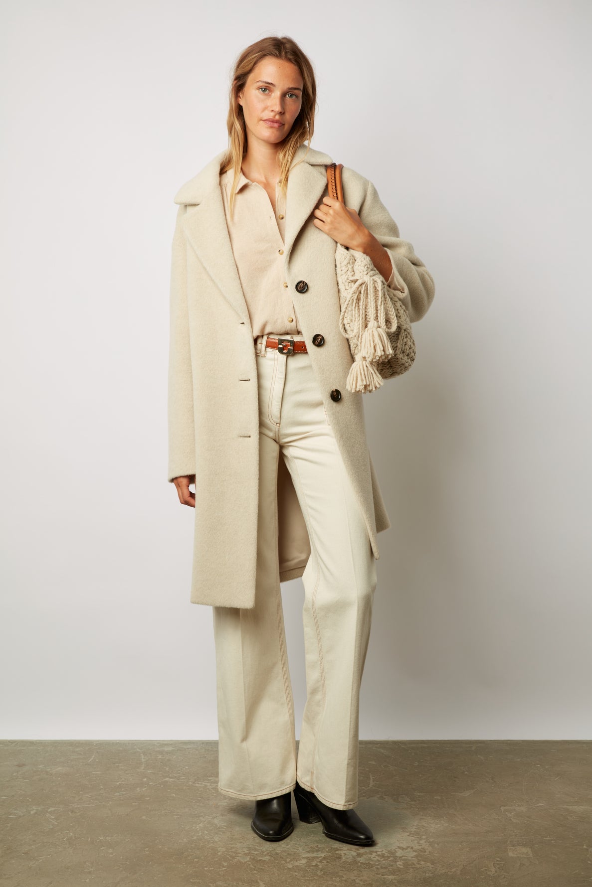 Mid-length wool pea coat - SATHEEN