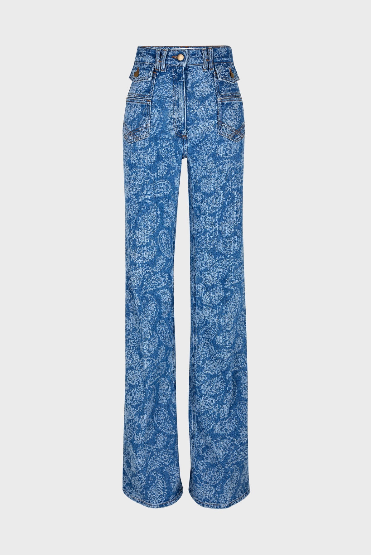 Jean flare à motif cachemire - ANNA