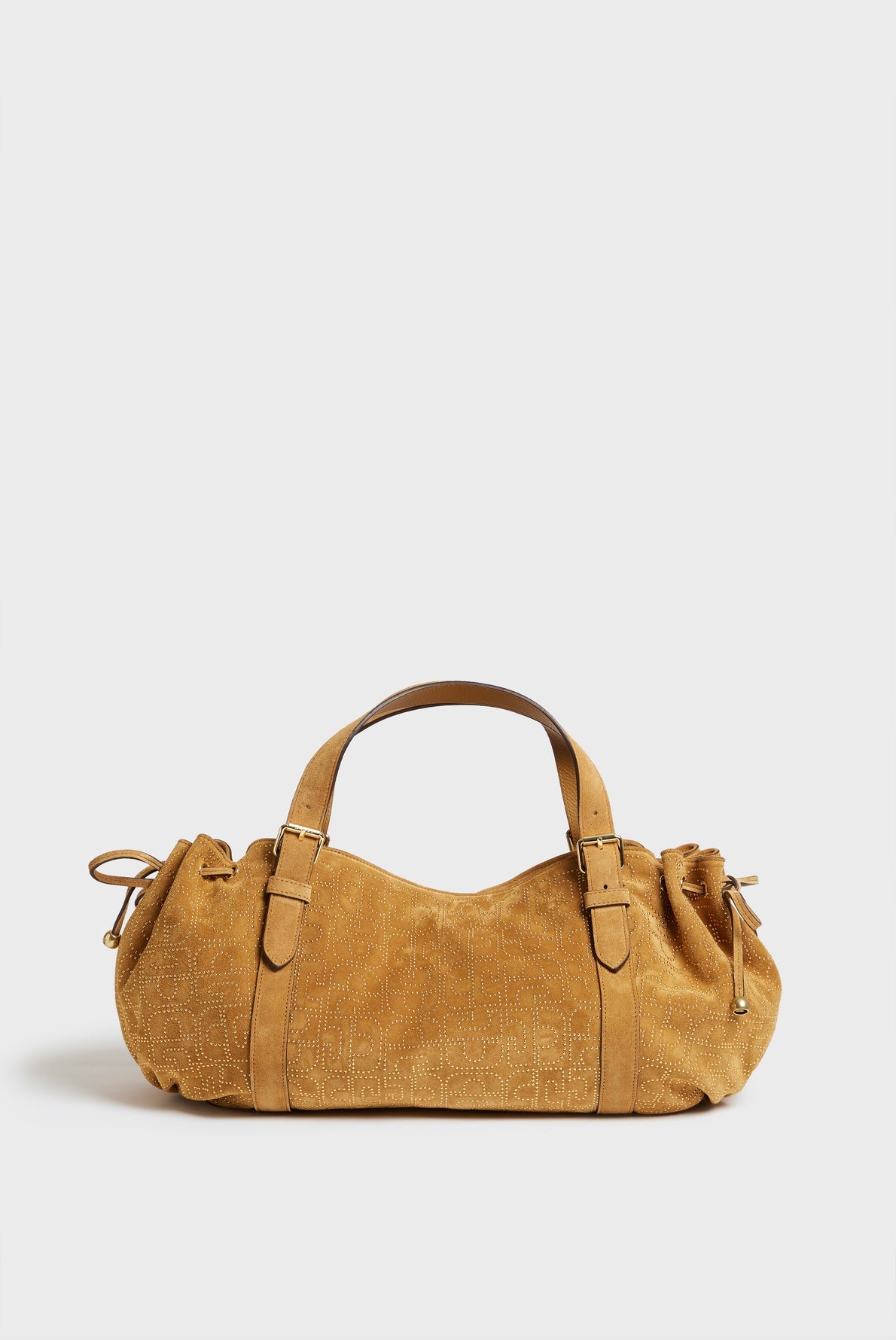 Handbag in suede leather with GD in all over - LE 24H
