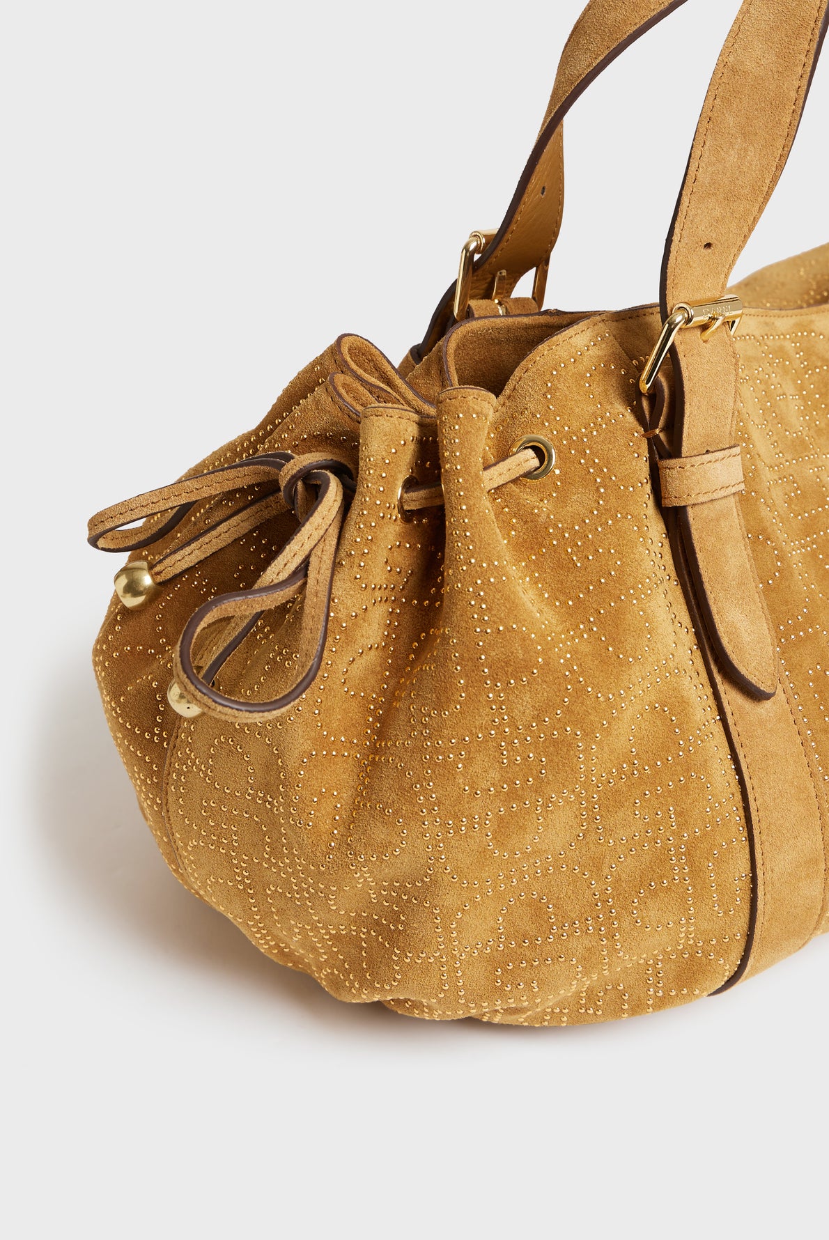 Handbag in suede leather with GD in all over - LE 24H