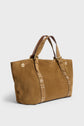 Shopping bag in suede leather with embroideries - SHOPPER