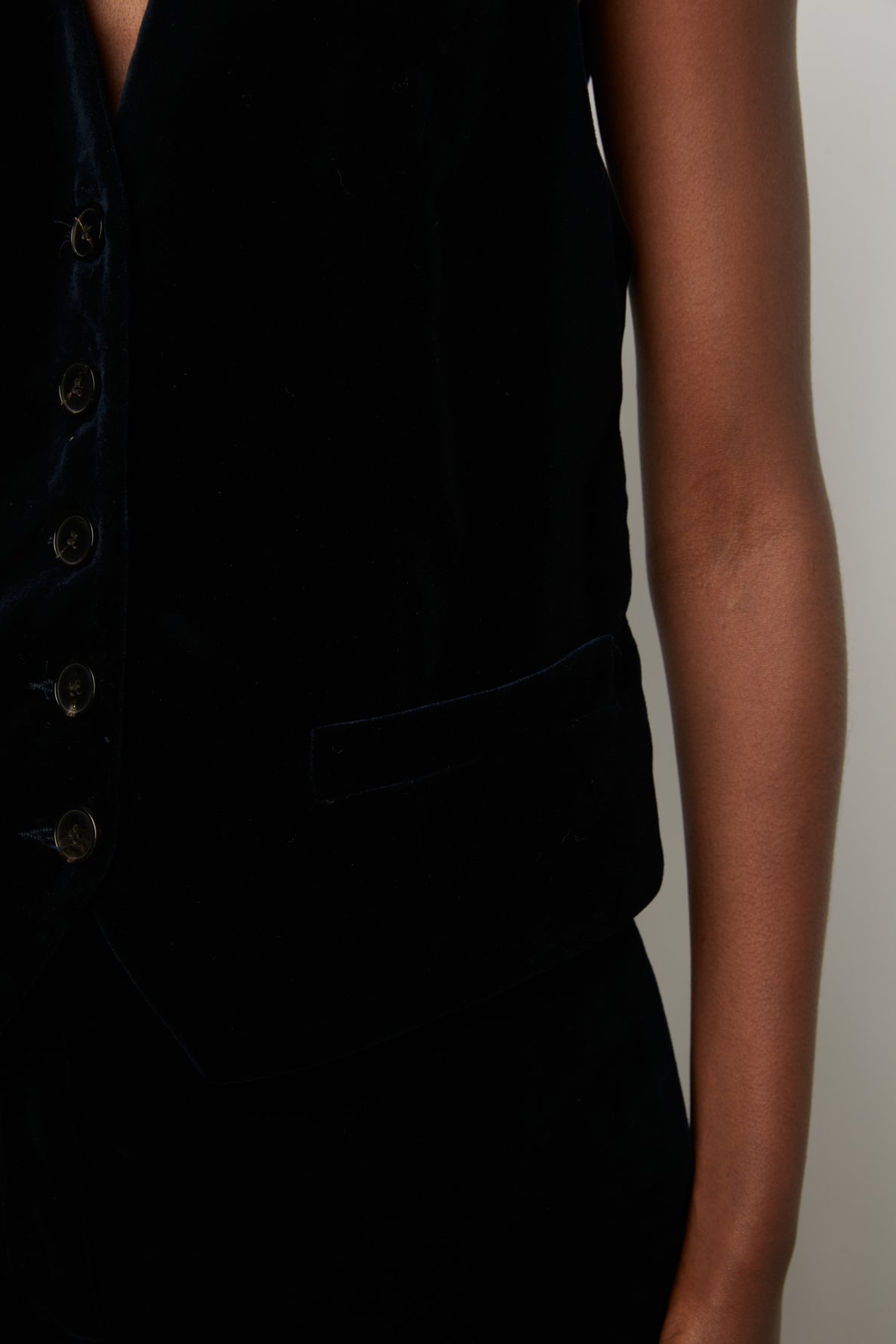 Gilet de tailleur en velours lisse - NINA