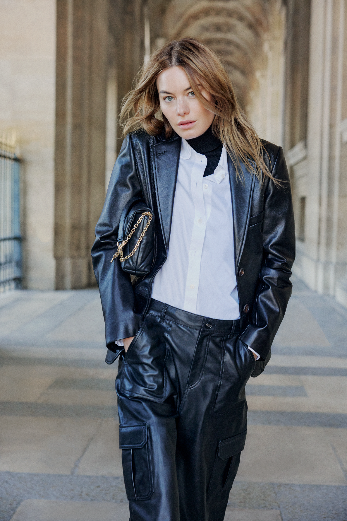 Veste biker en cuir lisse - MAENA